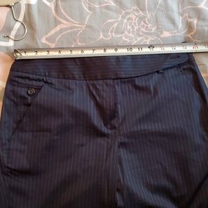 Pinstripe Menswear Cuffed Leg Crop Pants